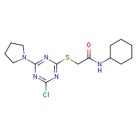 2-{[4-chloro-6-(pyrrolidin-1-yl)-1,3,5-triazin-2-yl]sulfanyl}-N-cyclohexylacetamide