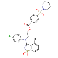 2-[(4-chlorophenyl)(4-methyl-1,1-dioxo-1??,2-benzothiazol-3-yl)amino]ethyl 4-(piperidine-1-sulfonyl)benzoate