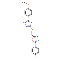 2-(4-chlorophenyl)-5-({[5-(4-methoxyphenyl)-1H-1,2,4-triazol-3-yl]sulfanyl}methyl)-1,3,4-oxadiazole