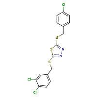 2-{[(4-chlorophenyl)methyl]sulfanyl}-5-{[(3,4-dichlorophenyl)methyl]sulfanyl}-1,3,4-thiadiazole