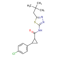 2-(4-chlorophenyl)-N-[5-(2,2-dimethylpropyl)-1,3,4-thiadiazol-2-yl]cyclopropane-1-carboxamide