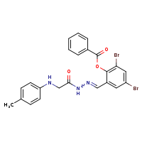 2,4-dibromo-6-[(Z)-({2-[(4-methylphenyl)amino]acetamido}imino)methyl]phenyl benzoate