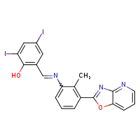 2,4-diiodo-6-[(E)-[(2-methyl-3-{[1,3]oxazolo[4,5-b]pyridin-2-yl}phenyl)imino]methyl]phenol