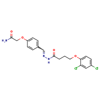 2-{4-[(E)-{[4-(2,4-dichlorophenoxy)butanamido]imino}methyl]phenoxy}acetamide