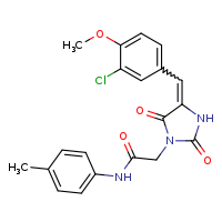 2-[(4E)-4-[(3-chloro-4-methoxyphenyl)methylidene]-2,5-dioxoimidazolidin-1-yl]-N-(4-methylphenyl)acetamide