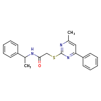 2-[(4-methyl-6-phenylpyrimidin-2-yl)sulfanyl]-N-(1-phenylethyl)acetamide