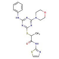 2-{[4-(morpholin-4-yl)-6-(phenylamino)-1,3,5-triazin-2-yl]sulfanyl}-N-(1,3-thiazol-2-yl)propanamide