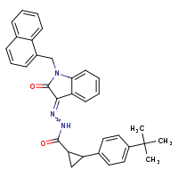 2-(4-tert-butylphenyl)-N'-[(3E)-1-(naphthalen-1-ylmethyl)-2-oxoindol-3-ylidene]cyclopropane-1-carbohydrazide