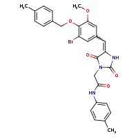 2-[(4Z)-4-({3-bromo-5-methoxy-4-[(4-methylphenyl)methoxy]phenyl}methylidene)-2,5-dioxoimidazolidin-1-yl]-N-(4-methylphenyl)acetamide