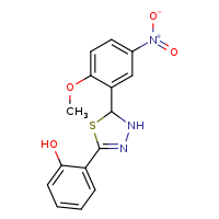 2-[5-(2-methoxy-5-nitrophenyl)-4,5-dihydro-1,3,4-thiadiazol-2-yl]phenol
