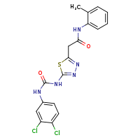 2-(5-{[(3,4-dichlorophenyl)carbamoyl]amino}-1,3,4-thiadiazol-2-yl)-N-(2-methylphenyl)acetamide