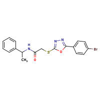 2-{[5-(4-bromophenyl)-1,3,4-oxadiazol-2-yl]sulfanyl}-N-(1-phenylethyl)acetamide