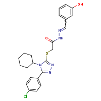 2-{[5-(4-chlorophenyl)-4-cyclohexyl-1,2,4-triazol-3-yl]sulfanyl}-N'-[(E)-(3-hydroxyphenyl)methylidene]acetohydrazide