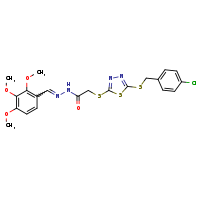 2-[(5-{[(4-chlorophenyl)methyl]sulfanyl}-1,3,4-thiadiazol-2-yl)sulfanyl]-N'-[(E)-(2,3,4-trimethoxyphenyl)methylidene]acetohydrazide