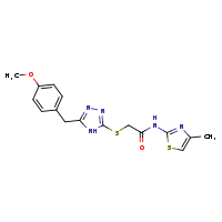 2-({5-[(4-methoxyphenyl)methyl]-4H-1,2,4-triazol-3-yl}sulfanyl)-N-(4-methyl-1,3-thiazol-2-yl)acetamide