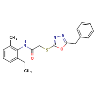 2-[(5-benzyl-1,3,4-oxadiazol-2-yl)sulfanyl]-N-(2-ethyl-6-methylphenyl)acetamide