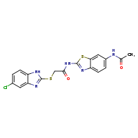 2-[(5-chloro-1H-1,3-benzodiazol-2-yl)sulfanyl]-N-(6-acetamido-1,3-benzothiazol-2-yl)acetamide