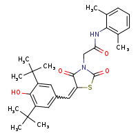 2-[(5E)-5-[(3,5-di-tert-butyl-4-hydroxyphenyl)methylidene]-2,4-dioxo-1,3-thiazolidin-3-yl]-N-(2,6-dimethylphenyl)acetamide