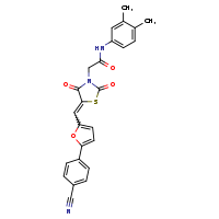 2-[(5E)-5-{[5-(4-cyanophenyl)furan-2-yl]methylidene}-2,4-dioxo-1,3-thiazolidin-3-yl]-N-(3,4-dimethylphenyl)acetamide