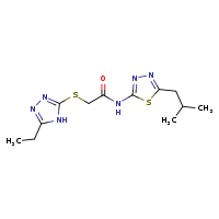 2-[(5-ethyl-4H-1,2,4-triazol-3-yl)sulfanyl]-N-[5-(2-methylpropyl)-1,3,4-thiadiazol-2-yl]acetamide