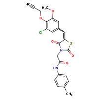2-[(5Z)-5-{[3-chloro-5-methoxy-4-(prop-2-yn-1-yloxy)phenyl]methylidene}-2,4-dioxo-1,3-thiazolidin-3-yl]-N-(4-methylphenyl)acetamide