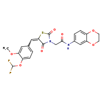 2-[(5Z)-5-{[4-(difluoromethoxy)-3-methoxyphenyl]methylidene}-2,4-dioxo-1,3-thiazolidin-3-yl]-N-(2,3-dihydro-1,4-benzodioxin-6-yl)acetamide