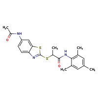 2-[(6-acetamido-1,3-benzothiazol-2-yl)sulfanyl]-N-(2,4,6-trimethylphenyl)propanamide