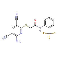 2-[(6-amino-3,5-dicyanopyridin-2-yl)sulfanyl]-N-[2-(trifluoromethyl)phenyl]acetamide