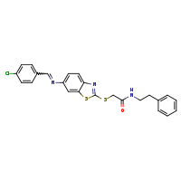 2-({6-[(E)-[(4-chlorophenyl)methylidene]amino]-1,3-benzothiazol-2-yl}sulfanyl)-N-(2-phenylethyl)acetamide