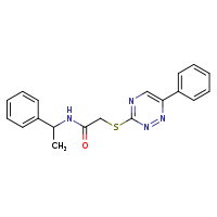 2-[(6-phenyl-1,2,4-triazin-3-yl)sulfanyl]-N-(1-phenylethyl)acetamide