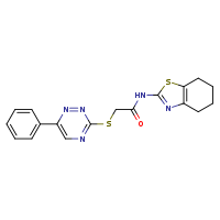 2-[(6-phenyl-1,2,4-triazin-3-yl)sulfanyl]-N-(4,5,6,7-tetrahydro-1,3-benzothiazol-2-yl)acetamide