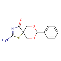 2-amino-8-phenyl-7,9-dioxa-1-thia-3-azaspiro[4.5]dec-2-en-4-one