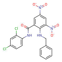 2-(benzylamino)-N-(2,4-dichlorophenyl)-3,5-dinitrobenzamide