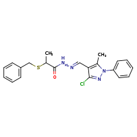 2-(benzylsulfanyl)-N'-[(E)-(3-chloro-5-methyl-1-phenylpyrazol-4-yl)methylidene]propanehydrazide