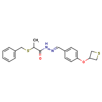 2-(benzylsulfanyl)-N'-[(E)-[4-(thietan-3-yloxy)phenyl]methylidene]propanehydrazide