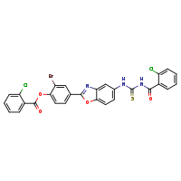 2-bromo-4-[5-({[(2-chlorophenyl)formamido]methanethioyl}amino)-1,3-benzoxazol-2-yl]phenyl 2-chlorobenzoate