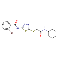 2-bromo-N-(5-{[(cyclohexylcarbamoyl)methyl]sulfanyl}-1,3,4-thiadiazol-2-yl)benzamide