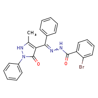 2-bromo-N'-[(E)-(3-methyl-5-oxo-1-phenyl-2H-pyrazol-4-yl)(phenyl)methylidene]benzohydrazide