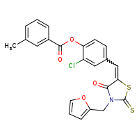 2-chloro-4-{[(5Z)-3-(furan-2-ylmethyl)-4-oxo-2-sulfanylidene-1,3-thiazolidin-5-ylidene]methyl}phenyl 3-methylbenzoate