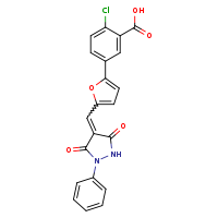 2-chloro-5-(5-{[(4E)-3,5-dioxo-1-phenylpyrazolidin-4-ylidene]methyl}furan-2-yl)benzoic acid