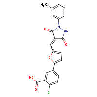 2-chloro-5-(5-{[(4Z)-1-(3-methylphenyl)-3,5-dioxopyrazolidin-4-ylidene]methyl}furan-2-yl)benzoic acid