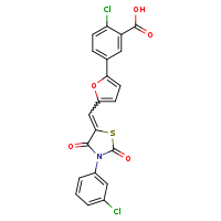 2-chloro-5-(5-{[(5Z)-3-(3-chlorophenyl)-2,4-dioxo-1,3-thiazolidin-5-ylidene]methyl}furan-2-yl)benzoic acid