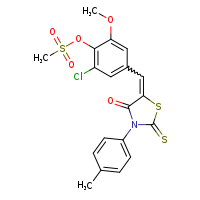 2-chloro-6-methoxy-4-{[(5Z)-3-(4-methylphenyl)-4-oxo-2-sulfanylidene-1,3-thiazolidin-5-ylidene]methyl}phenyl methanesulfonate