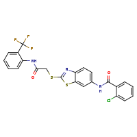 2-chloro-N-{2-[({[2-(trifluoromethyl)phenyl]carbamoyl}methyl)sulfanyl]-1,3-benzothiazol-6-yl}benzamide