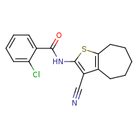 2-chloro-N-{3-cyano-4H,5H,6H,7H,8H-cyclohepta[b]thiophen-2-yl}benzamide