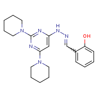 2-[(E)-{2-[2,6-bis(piperidin-1-yl)pyrimidin-4-yl]hydrazin-1-ylidene}methyl]phenol