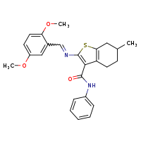 2-[(E)-[(2,5-dimethoxyphenyl)methylidene]amino]-6-methyl-N-phenyl-4,5,6,7-tetrahydro-1-benzothiophene-3-carboxamide