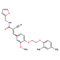 (2E)-2-cyano-3-{4-[2-(2,4-dimethylphenoxy)ethoxy]-3-methoxyphenyl}-N-(furan-2-ylmethyl)prop-2-enamide