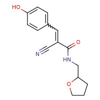 (2E)-2-cyano-3-(4-hydroxyphenyl)-N-(oxolan-2-ylmethyl)prop-2-enamide