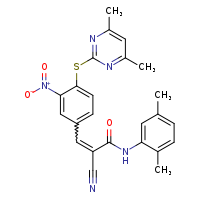 (2E)-2-cyano-N-(2,5-dimethylphenyl)-3-{4-[(4,6-dimethylpyrimidin-2-yl)sulfanyl]-3-nitrophenyl}prop-2-enamide